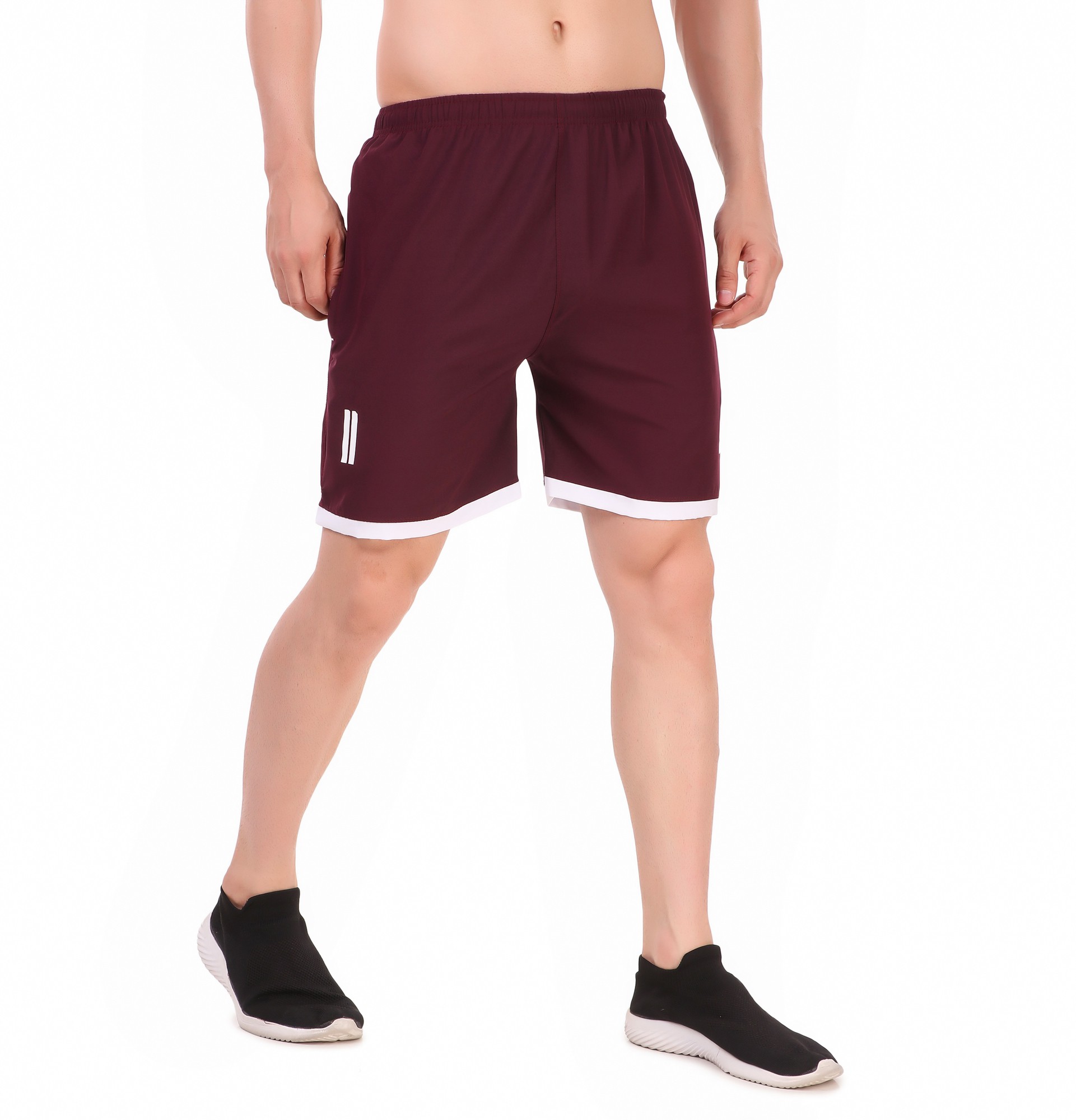 Black Lycra Blend Solid Short For Men - Image 9