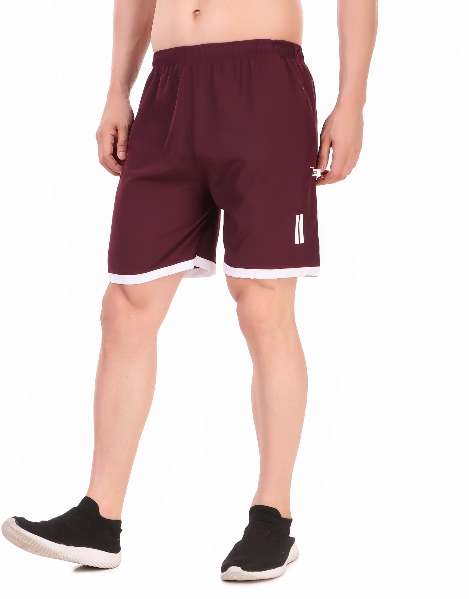 Black Lycra Blend Solid Short For Men - Image 10