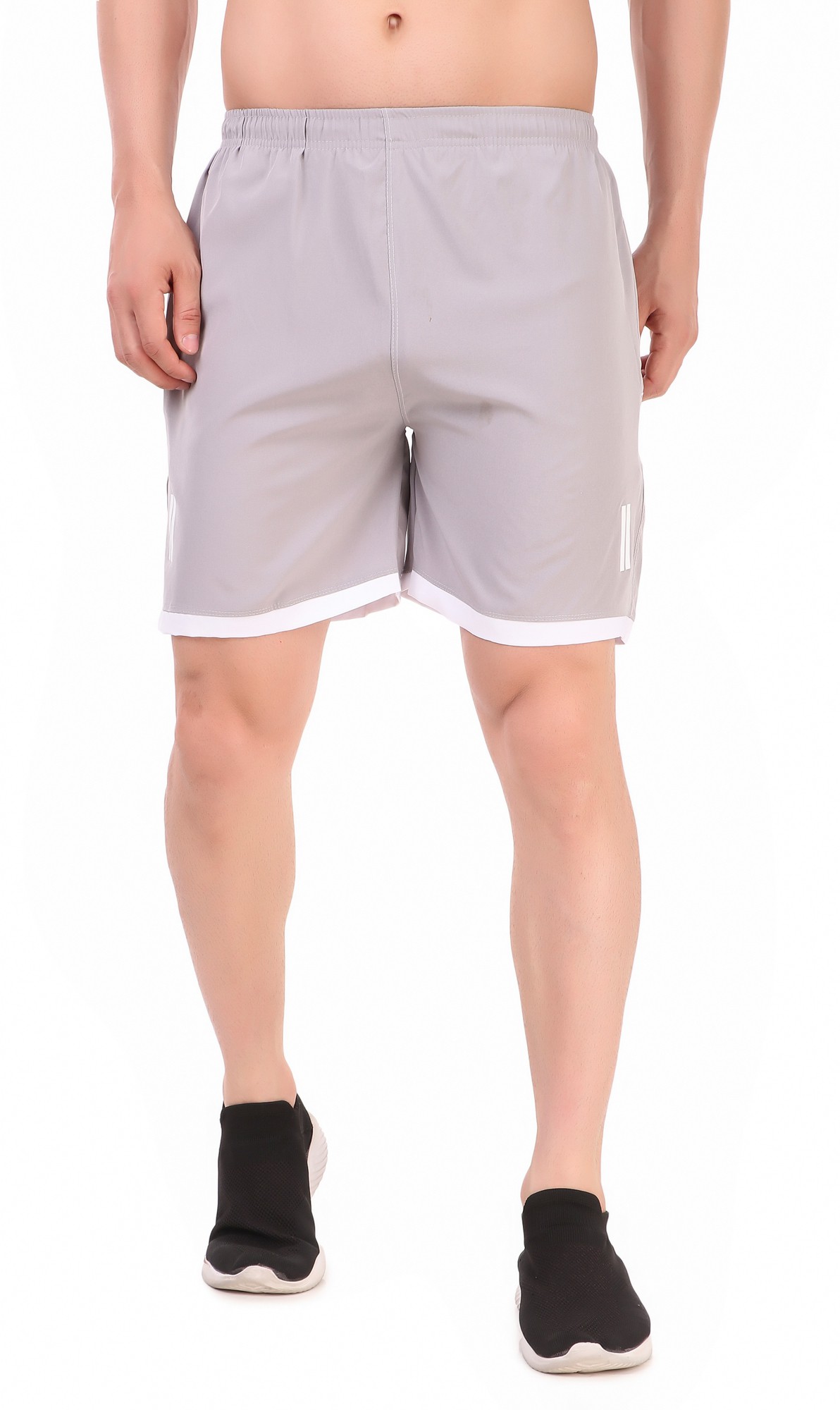 Black Lycra Blend Solid Short For Men - Image 18