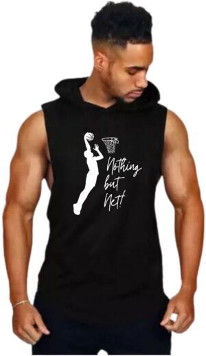 Black Polyester Blend Solid Vest For Men