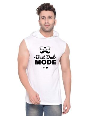 White Polyester Printed Gym Vest For Men
